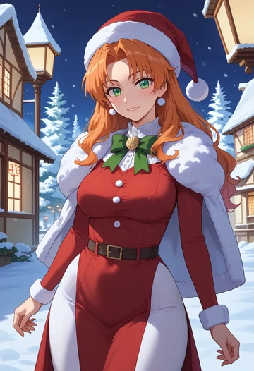 higurashi_no_naku_koro_ni,ryuuguu_rena,Christmas,dress  - AI generated anime art