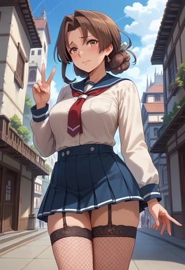 kantai_collection,ryuujou_(kancolle),mini skirt, stockings  - AI generated anime art