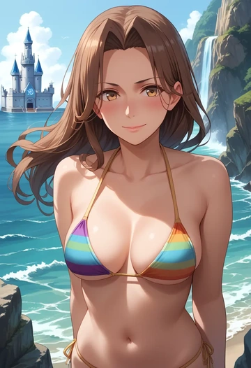 kantai_collection,ryuujou_(kancolle),bikini,rainbow-colored,sexy  - AI generated anime art