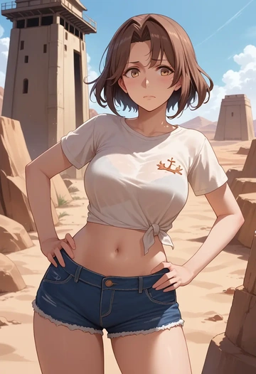 kantai_collection,ryuujou_(kancolle),denim shorts  - AI generated anime art