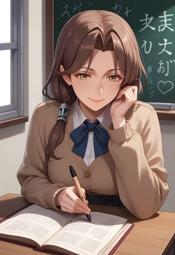 kantai_collection,ryuujou_(kancolle),teacher, sweater  - AI generated anime art