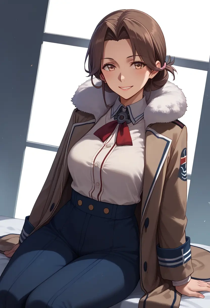 kantai_collection,ryuujou_(kancolle),coat,fur-collar,tailored trousers  - 