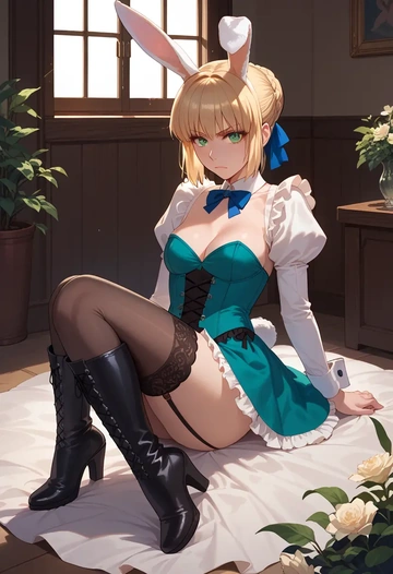 fate_(series),saber,bunny girl  - AI generated anime art