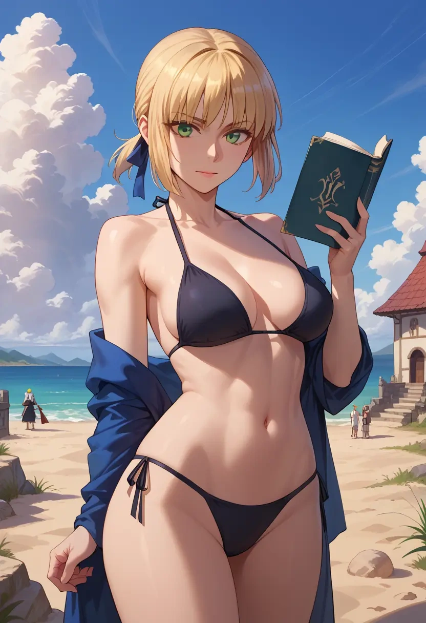 fate_(series),saber,black bikini  - 