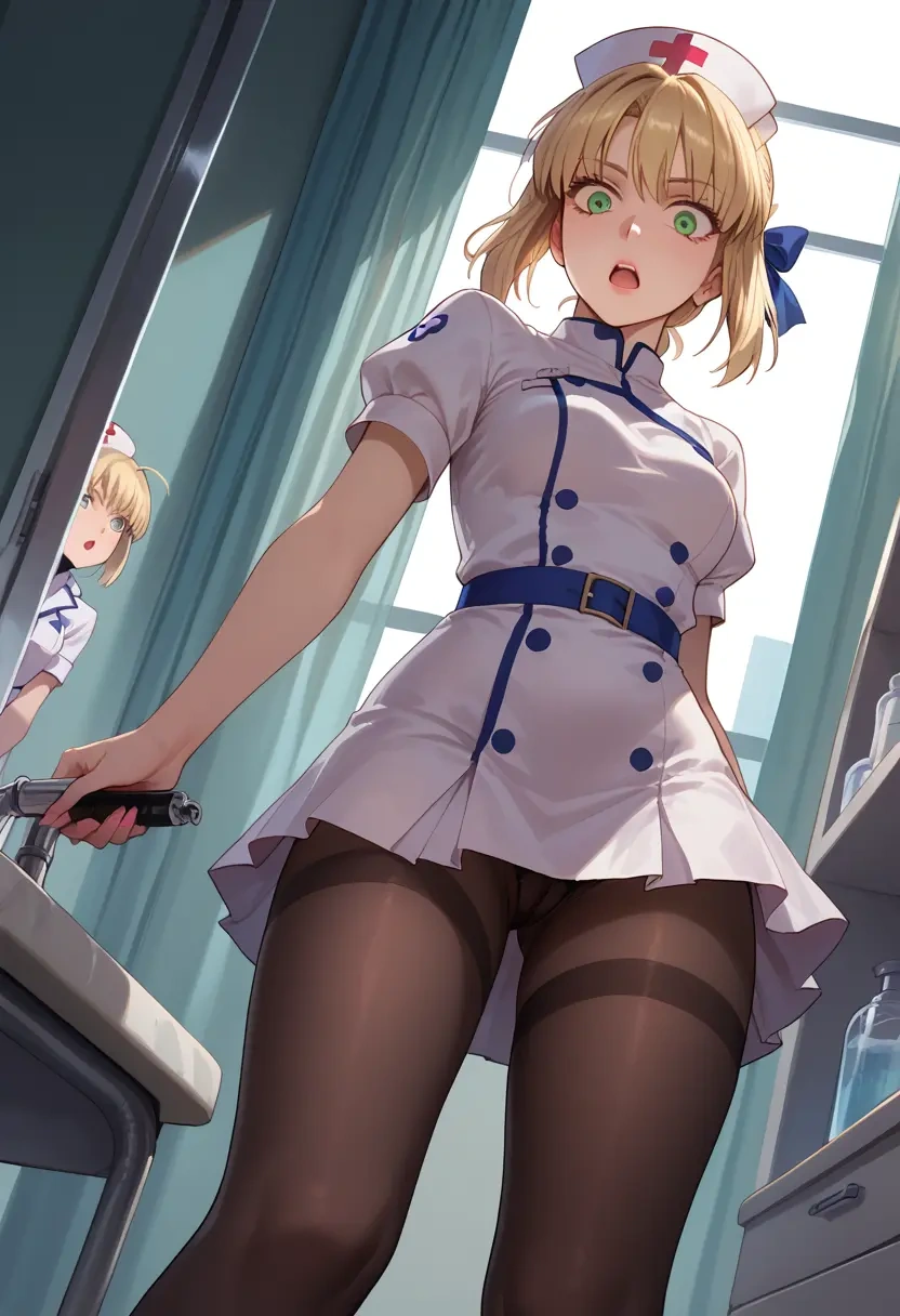 fate_(series),saber,nurse pantyhose,mini skirt, sexy  - 