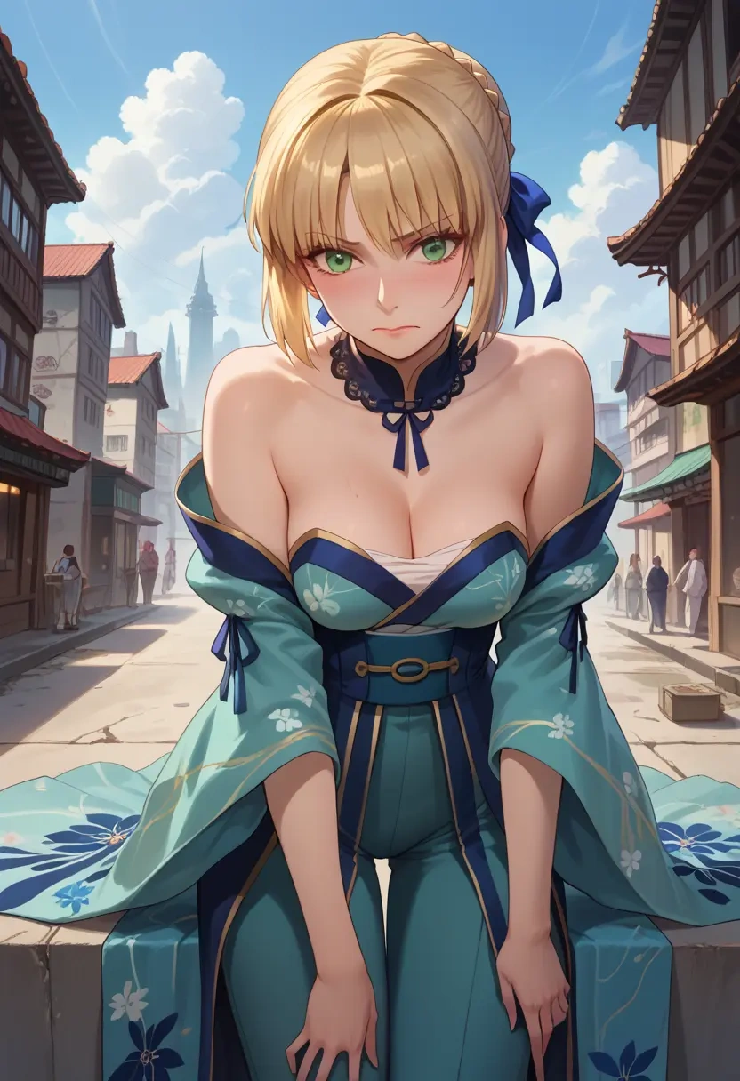 fate_(series),saber,kimono,silk,wide-leg trousers  - 