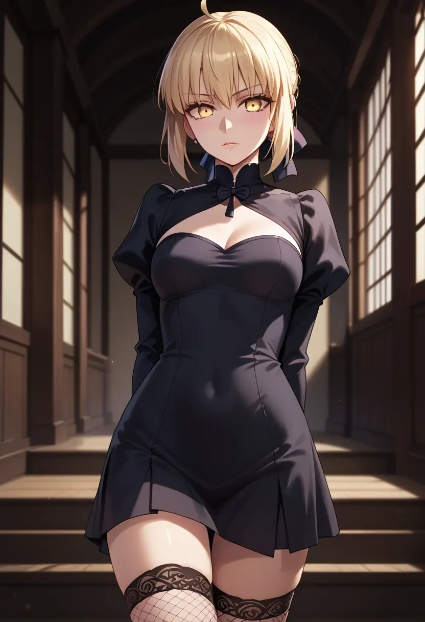 fate_(series),saber_alter,secretary,stockings,sexy, panties  - 