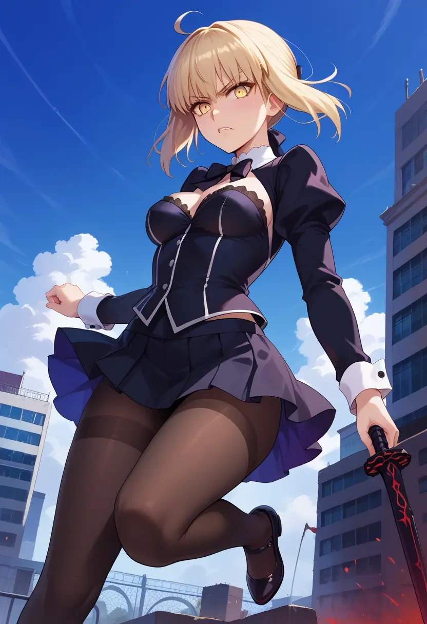 fate_(series),saber_alter,shorts, pantyhose  - 