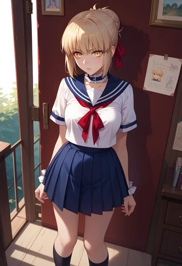 fate_(series),saber_alter,sailor, uniform  - AI generated anime art