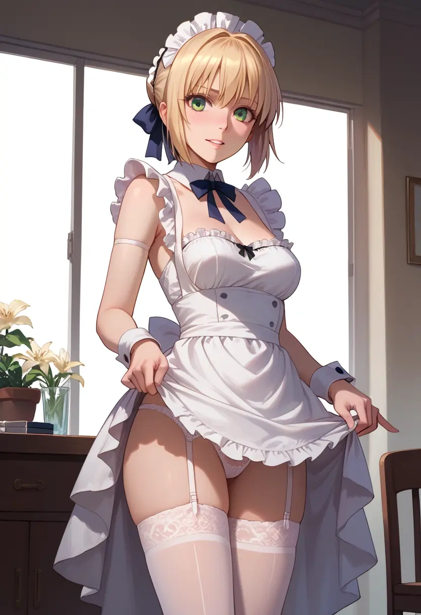 fate_(series),saber_lily,maid, sexy, stockings,panties  - 