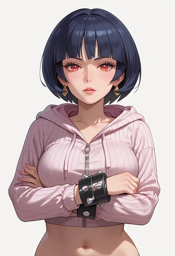 pokemon,sabrina_(pokemon),hoodie,cropped,high-waisted joggers  - AI generated anime art