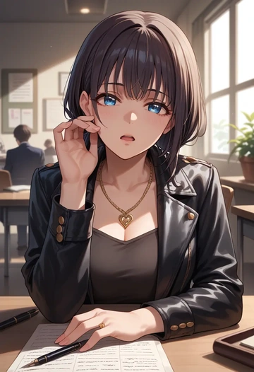 idolmaster,sagisawa_fumika,detective  - AI generated anime art