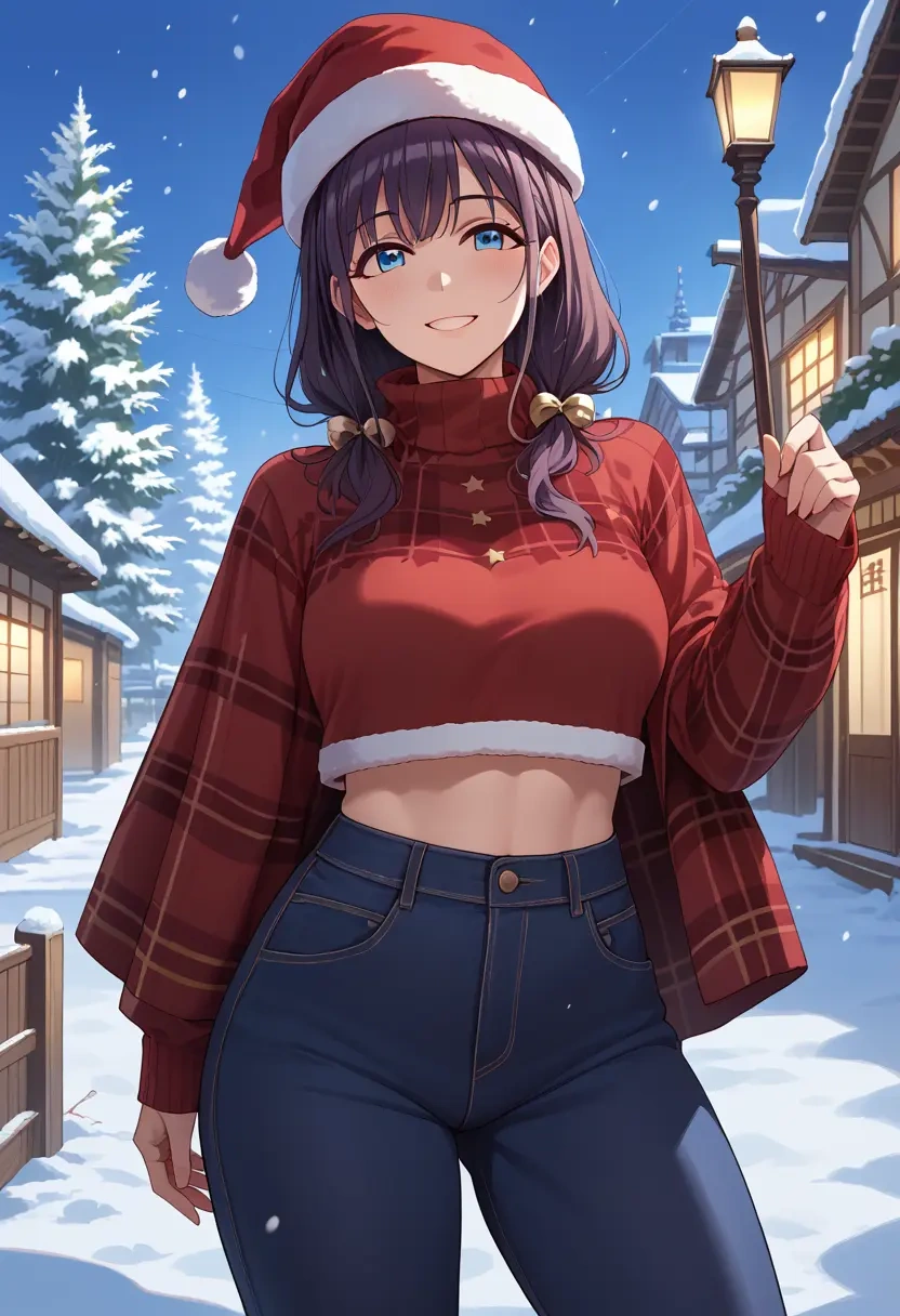 idolmaster,sagisawa_fumika,Christmas,plaid trousers  - 