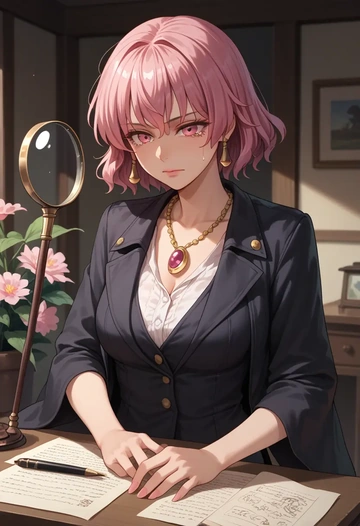 touhou,saigyouji_yuyuko,detective  - AI generated anime art