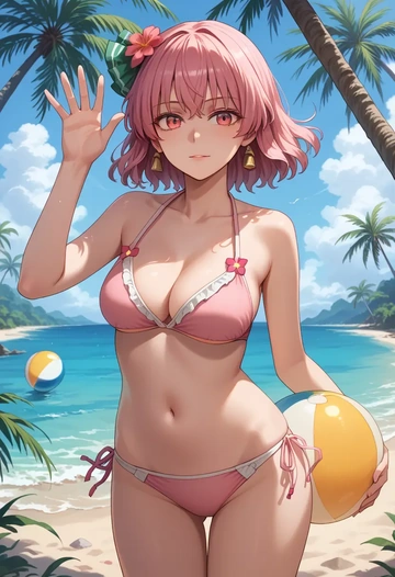 touhou,saigyouji_yuyuko,bikini  - AI generated anime art