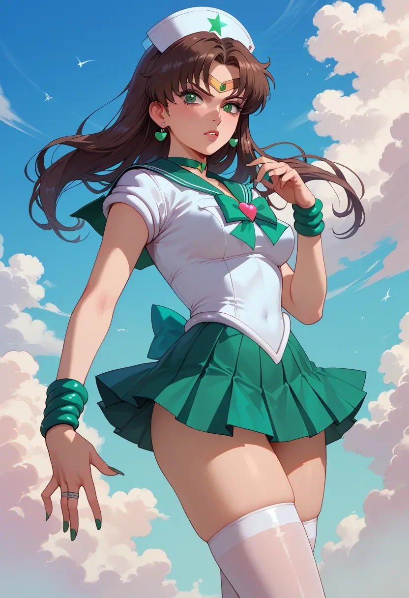 bishoujo_senshi_sailor_moon,sailor_jupiter,nurse pantyhose,mini skirt, sexy  - 