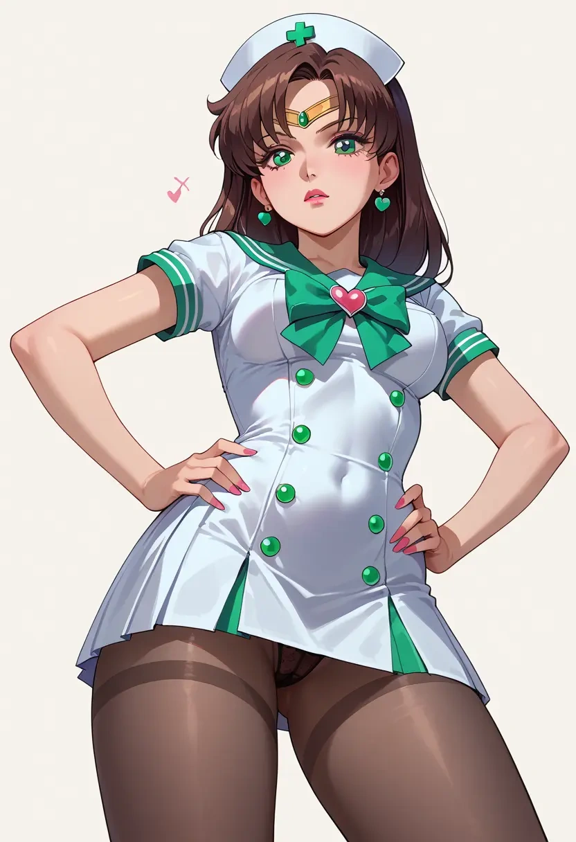 bishoujo_senshi_sailor_moon,sailor_jupiter,nurse pantyhose,mini skirt, sexy  - 