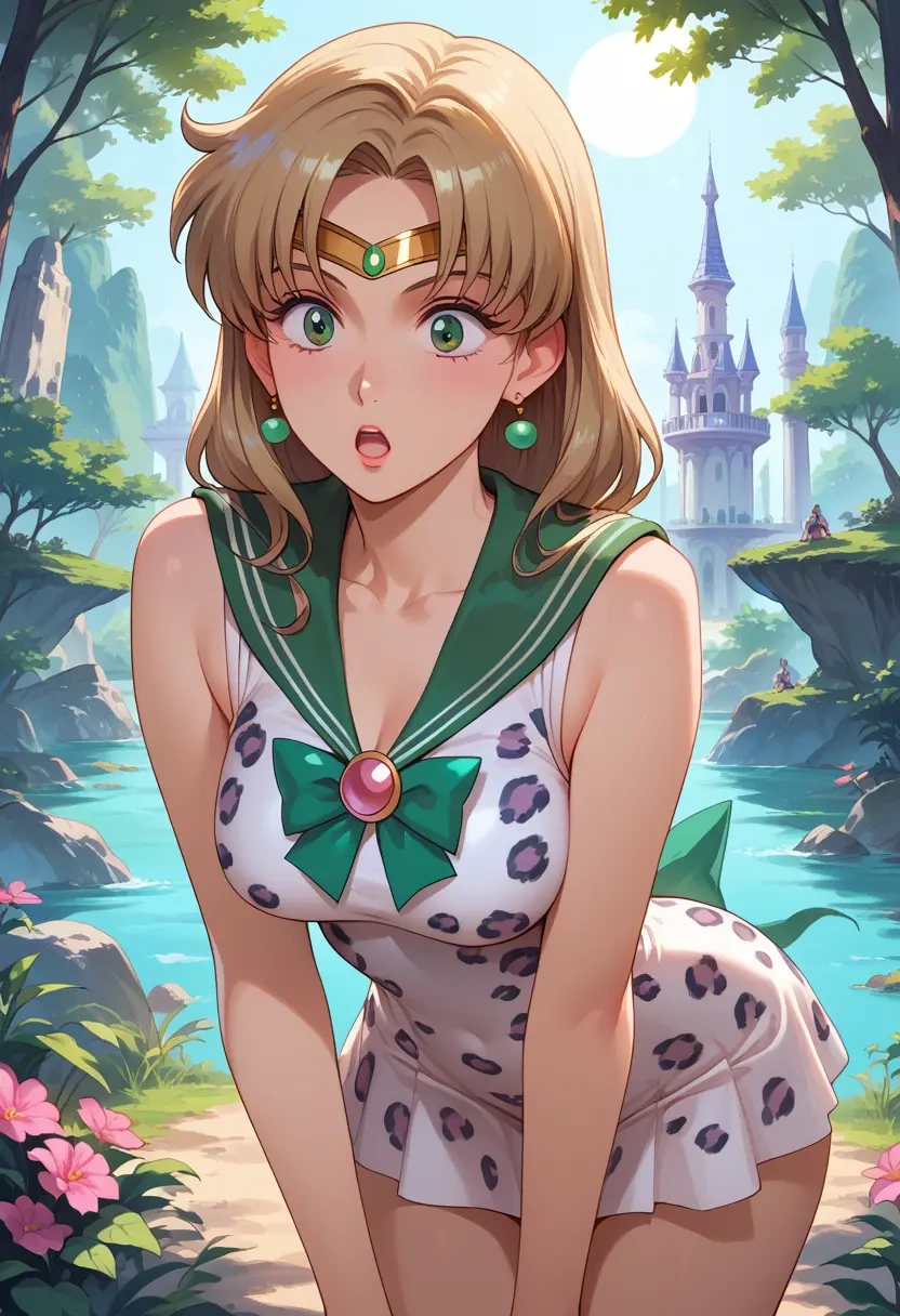 bishoujo_senshi_sailor_moon,sailor_jupiter,leopard print,silk slip dress  - 