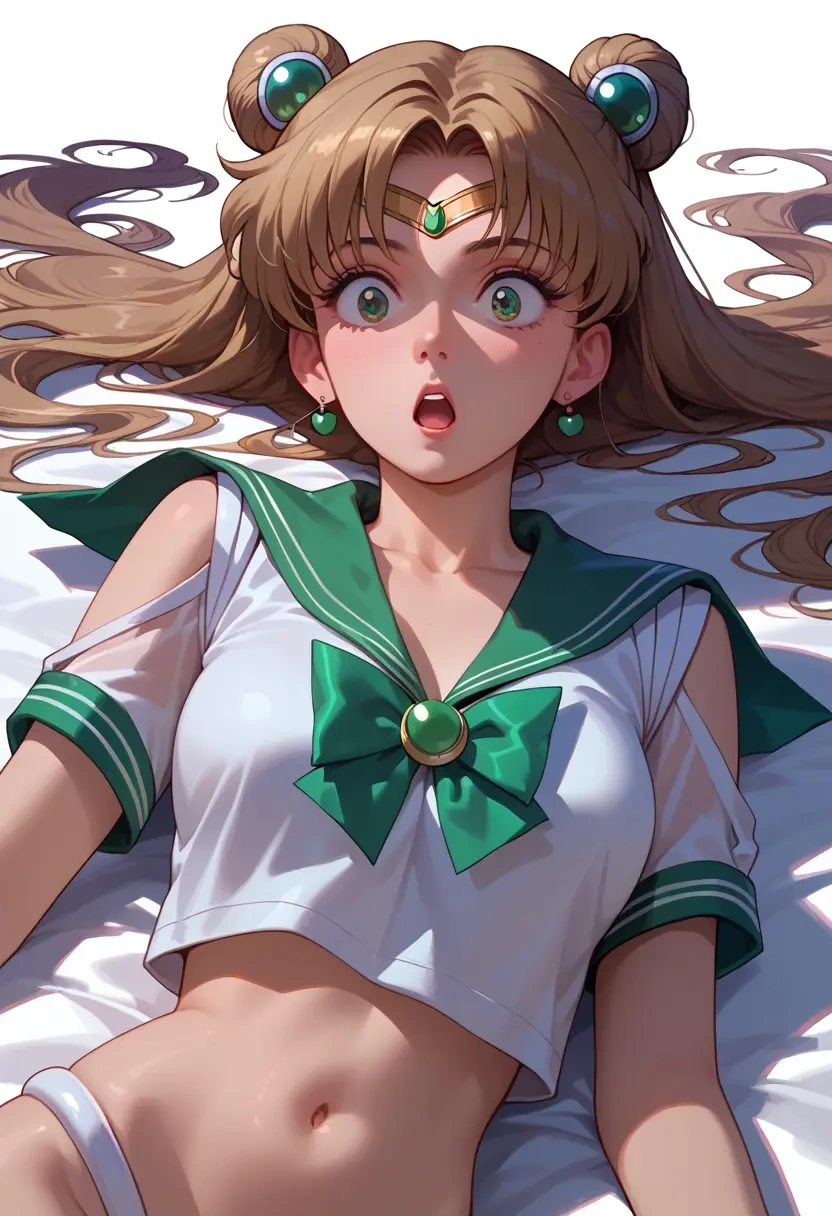 bishoujo_senshi_sailor_moon,sailor_jupiter,off-shoulder top,dolphin shorts  - 