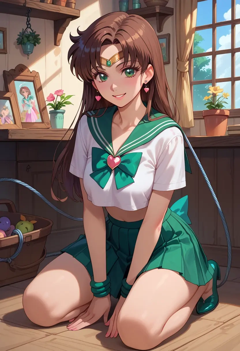 bishoujo_senshi_sailor_moon,sailor_jupiter,sweater,cropped,pleated midi skirt  - 