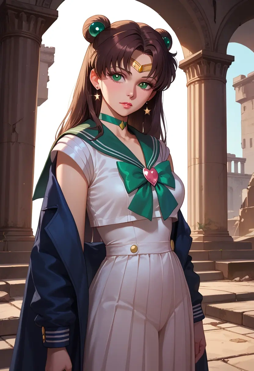 bishoujo_senshi_sailor_moon,sailor_jupiter,coat,fur-collar,tailored trousers  - 