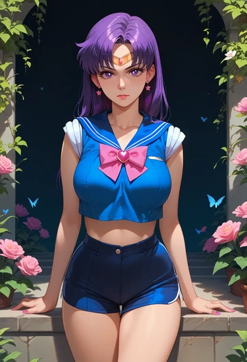 bishoujo_senshi_sailor_moon,sailor_mars,athletic,shorts,sexy  - AI generated anime art