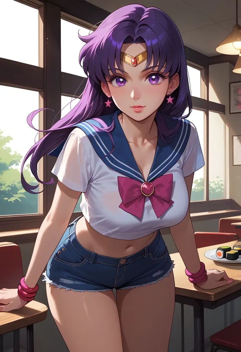 bishoujo_senshi_sailor_moon,sailor_mars,denim shorts  - 