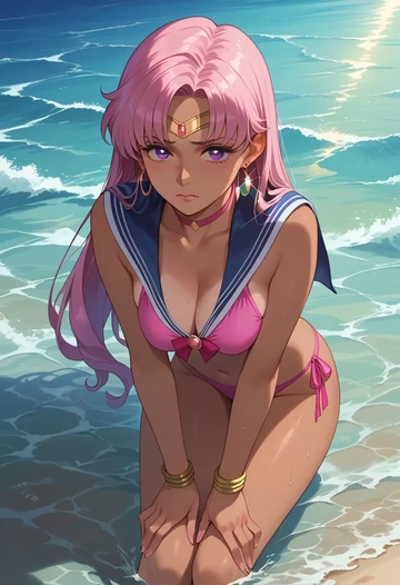 bishoujo_senshi_sailor_moon,sailor_mars,bikini  - AI generated anime art