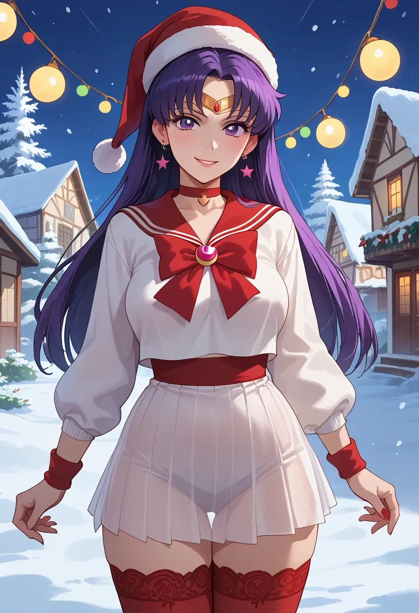 bishoujo_senshi_sailor_moon,sailor_mars,Christmas,sweater dress,stockings  - 