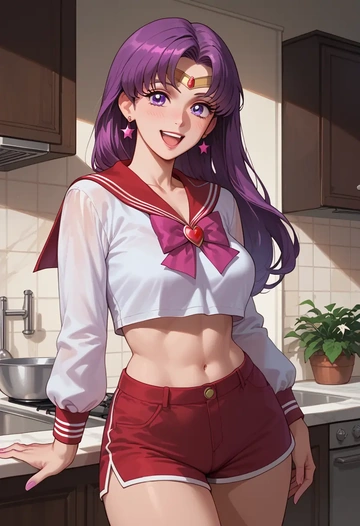 bishoujo_senshi_sailor_moon,sailor_mars,red velvet shorts  - AI generated anime art