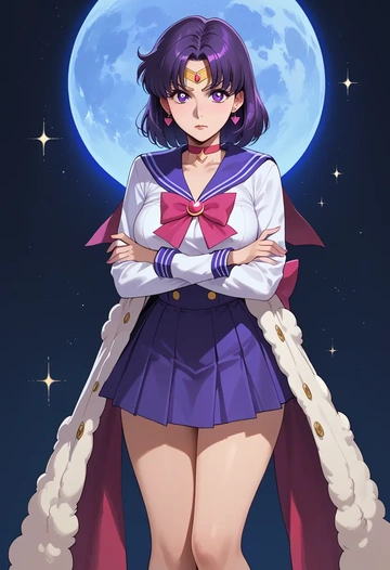 bishoujo_senshi_sailor_moon,sailor_mars,coat,long,double-breasted,pencil skirt  - AI generated anime art