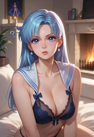 bishoujo_senshi_sailor_moon,sailor_mercury,lingerie  - AI generated anime art