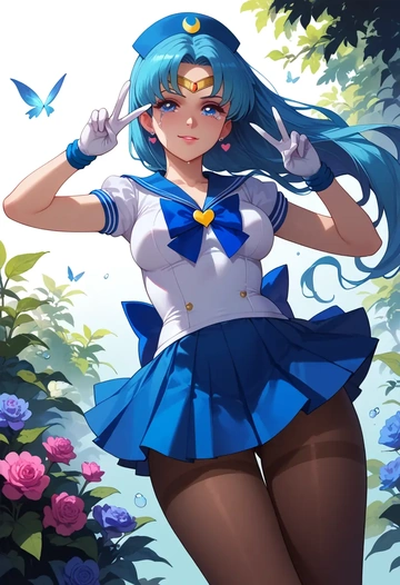 bishoujo_senshi_sailor_moon,sailor_mercury,nurse, pantyhose,mini skirt  - AI generated anime art