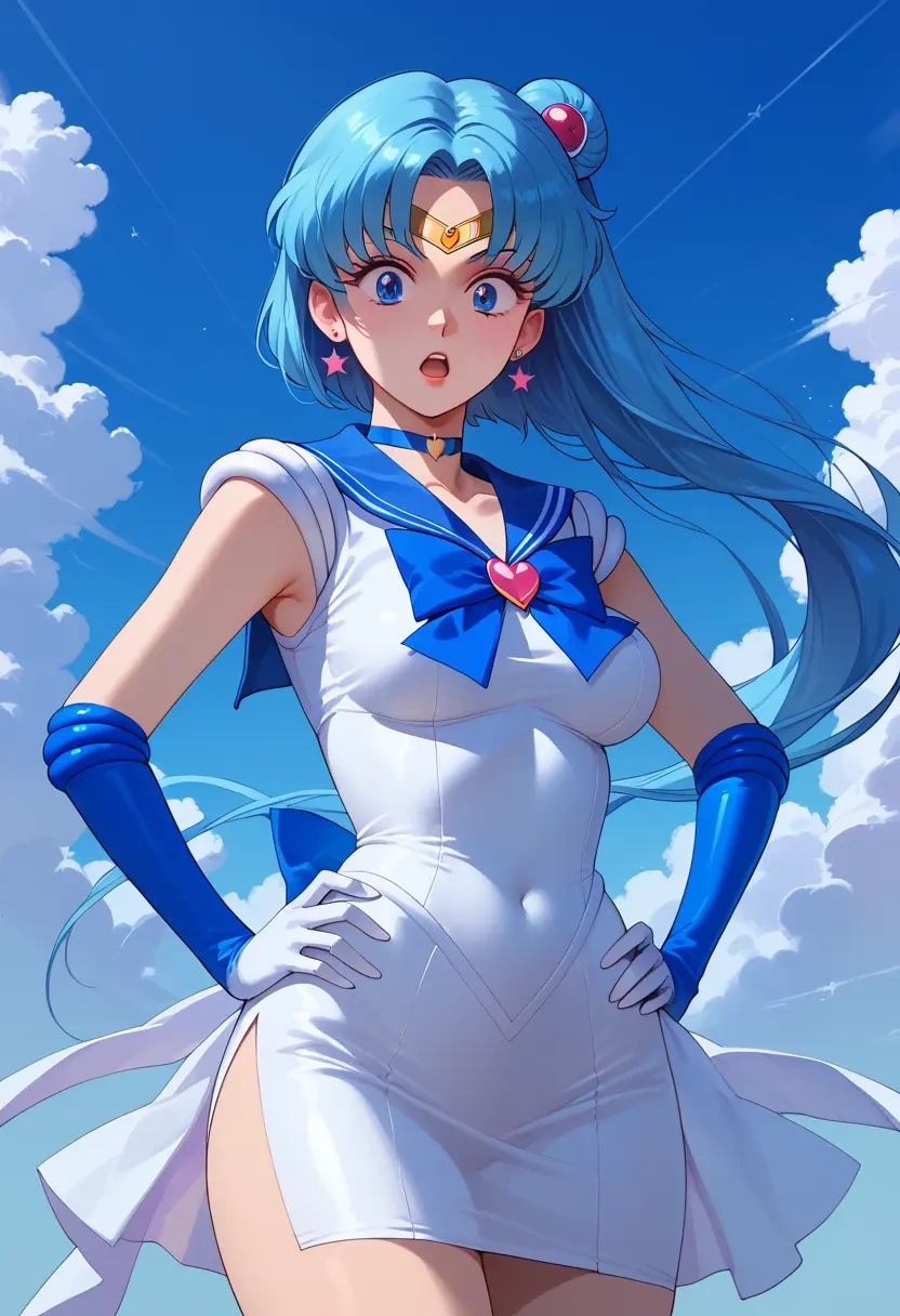 bishoujo_senshi_sailor_moon,sailor_mercury,bodysuit,mesh,high-waisted skirt  - 