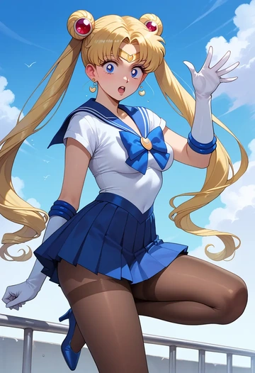 bishoujo_senshi_sailor_moon,sailor_moon,shorts, pantyhose  - AI generated anime art