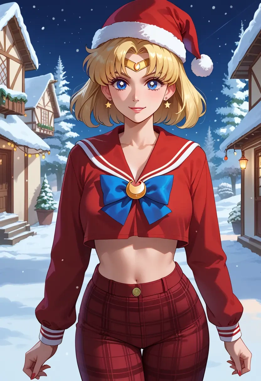 bishoujo_senshi_sailor_moon,sailor_moon,Christmas,plaid trousers  - 