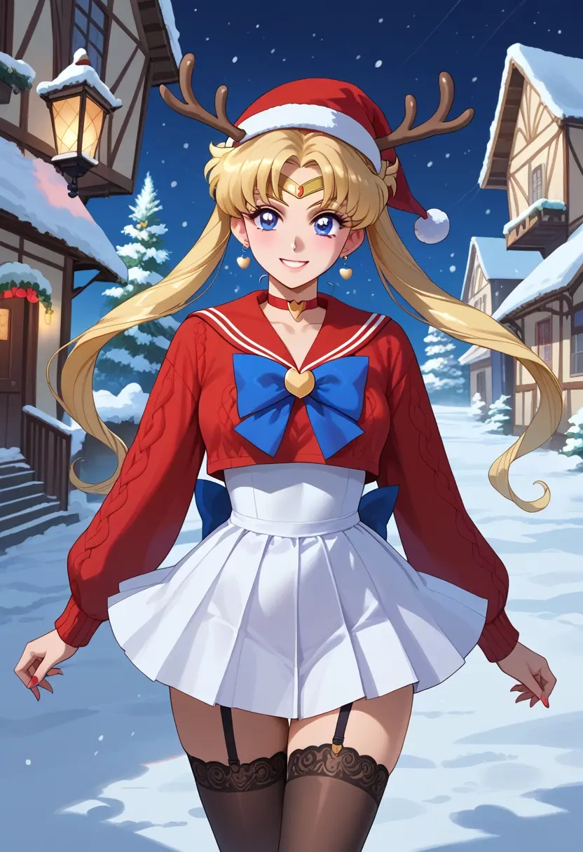 bishoujo_senshi_sailor_moon,sailor_moon,sweater,stockings,Thigh garters  - 