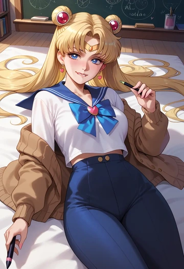 bishoujo_senshi_sailor_moon,sailor_moon,teacher, sweater  - AI generated anime art