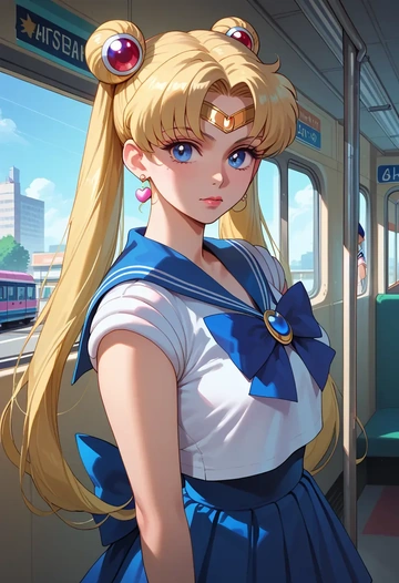 bishoujo_senshi_sailor_moon,sailor_moon,abstract art blouse,dolphin shorts  - AI generated anime art