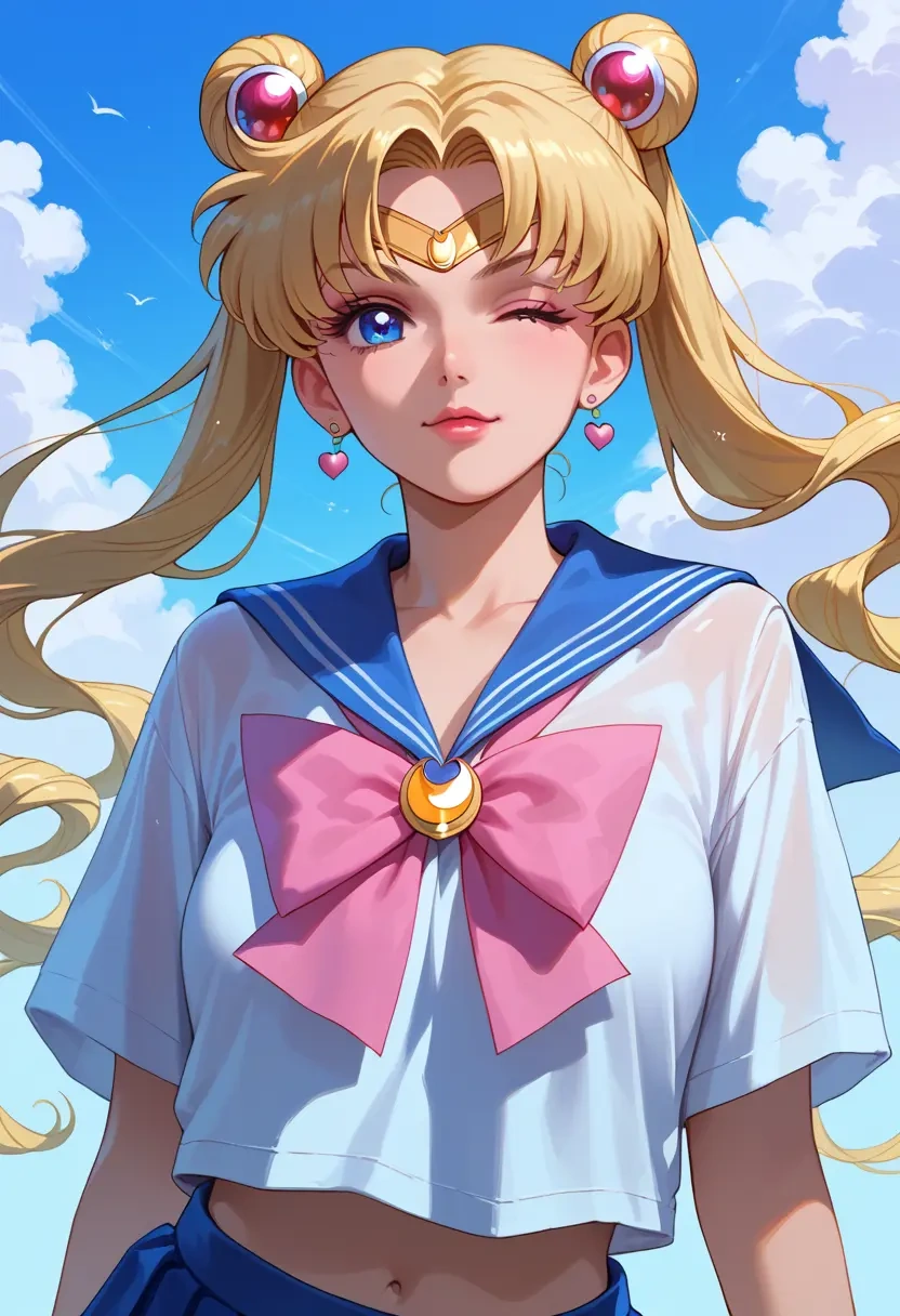 bishoujo_senshi_sailor_moon,sailor_moon,tie-dye shirt,dolphin shorts  - 