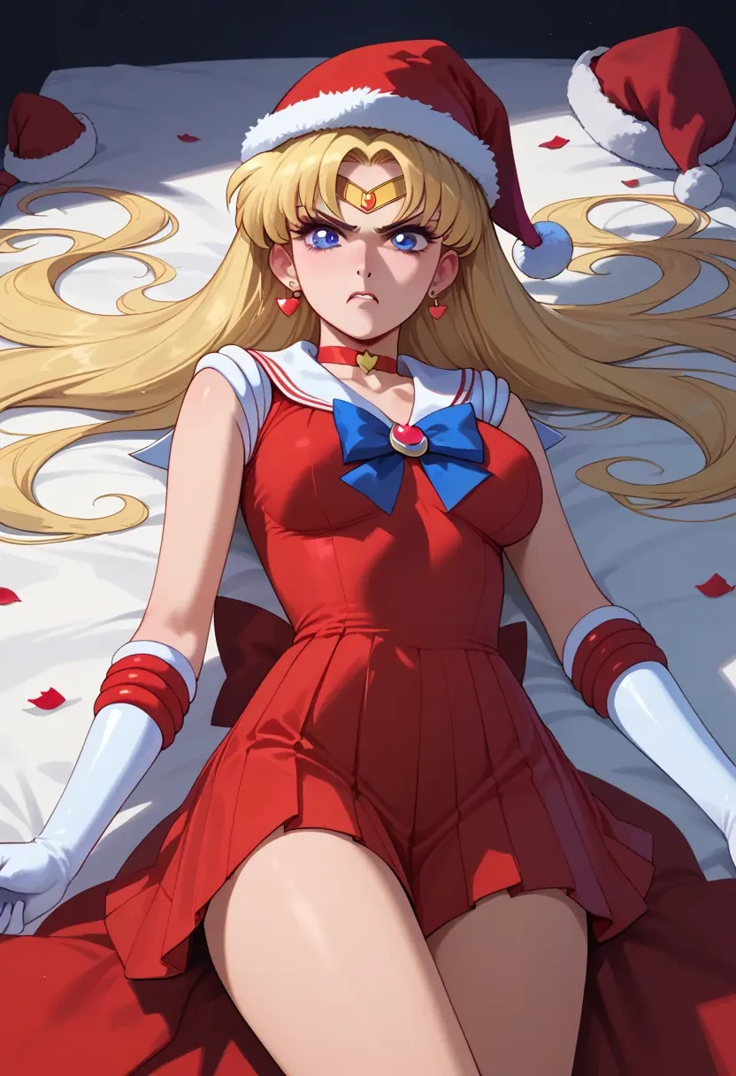 bishoujo_senshi_sailor_moon,sailor_moon,Christmas,red velvet dress  - 