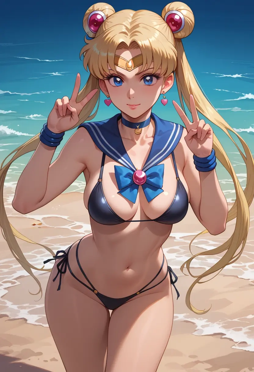 bishoujo_senshi_sailor_moon,sailor_venus,black bikini  - 