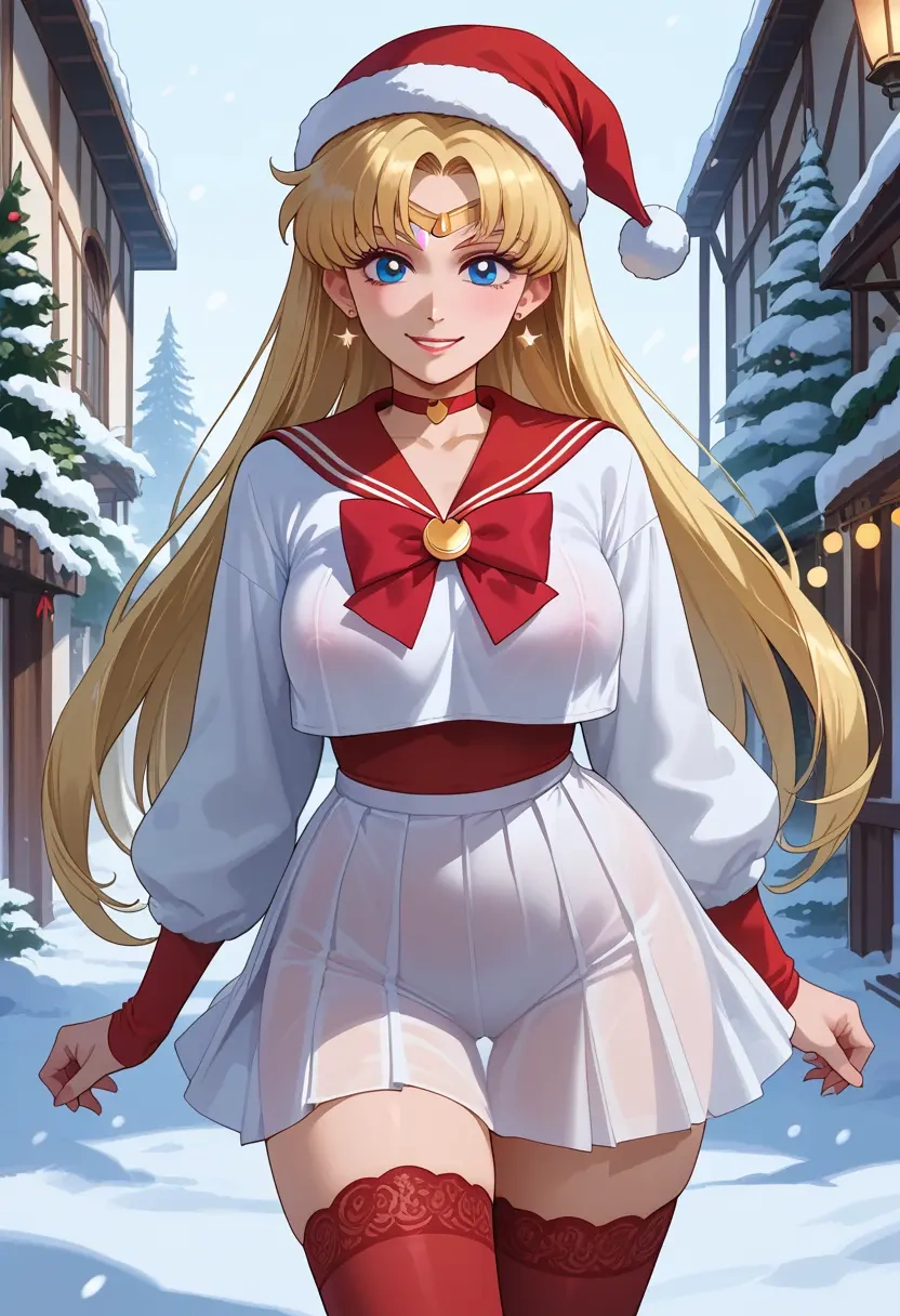 bishoujo_senshi_sailor_moon,sailor_venus,Christmas,sweater dress,stockings  - 