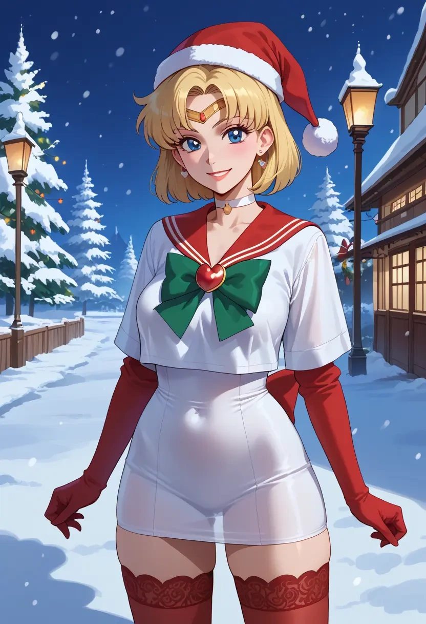 bishoujo_senshi_sailor_moon,sailor_venus,Christmas,sweater dress,stockings  - 