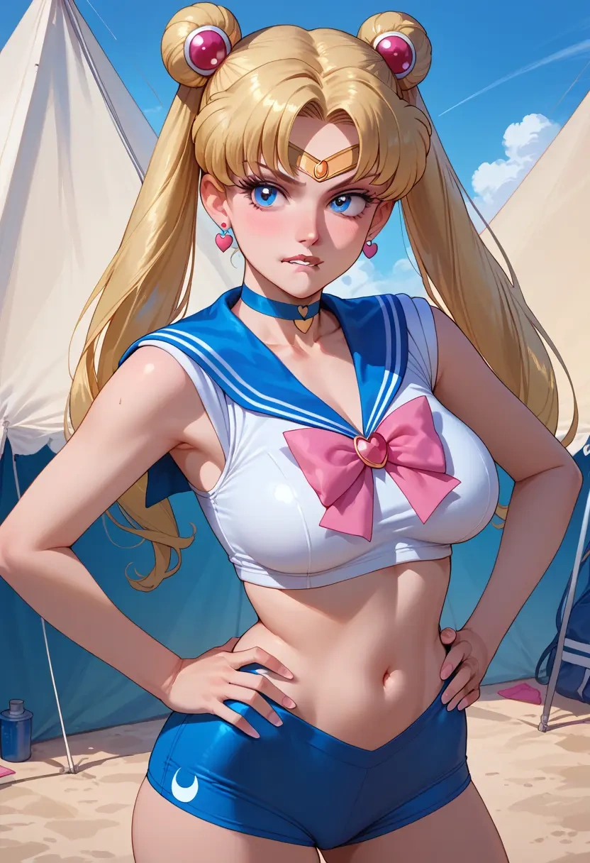 bishoujo_senshi_sailor_moon,sailor_venus,tankini top,board shorts  - 