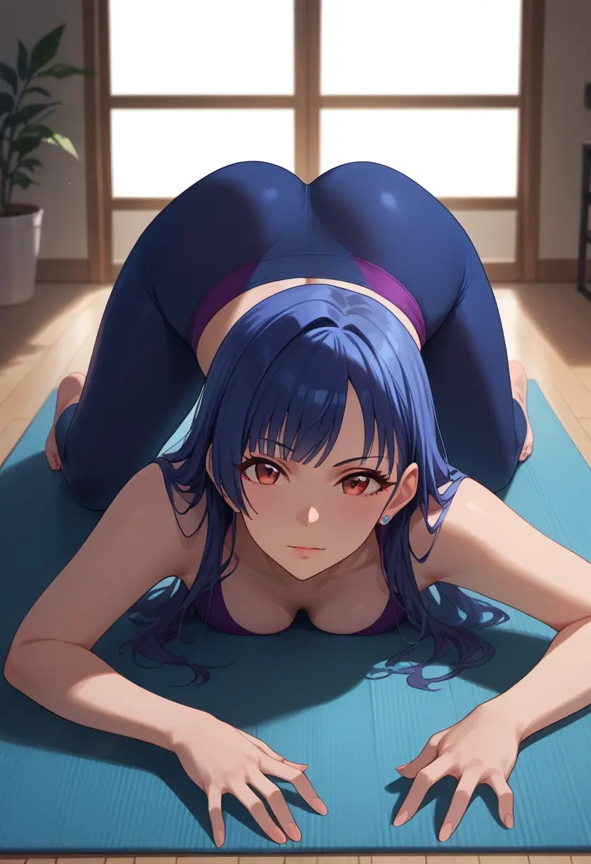 idolmaster,sajo_yukimi,yoga, face_down_ass_up,sexy  - 