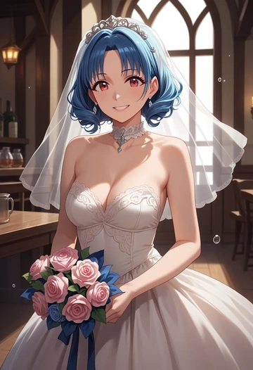 idolmaster,sajo_yukimi,wedding  - AI generated anime art