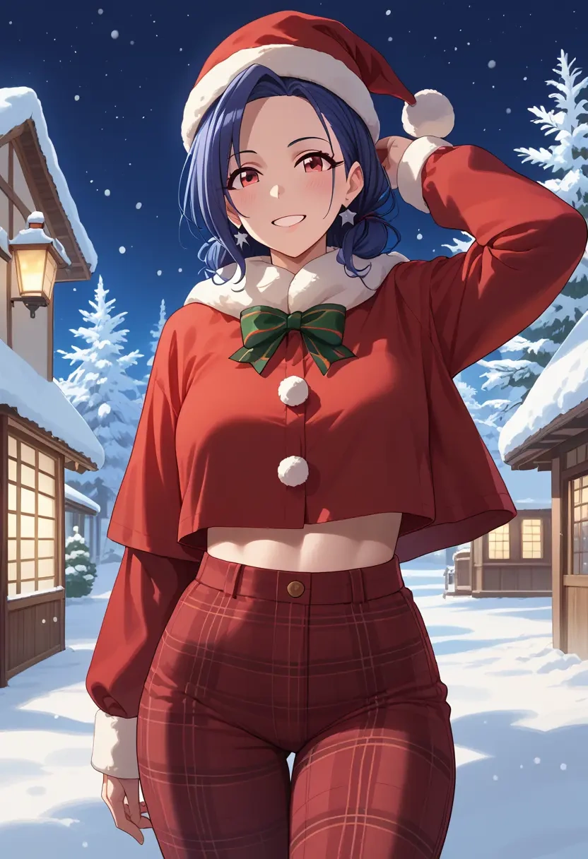 idolmaster,sajo_yukimi,Christmas,plaid trousers  - 