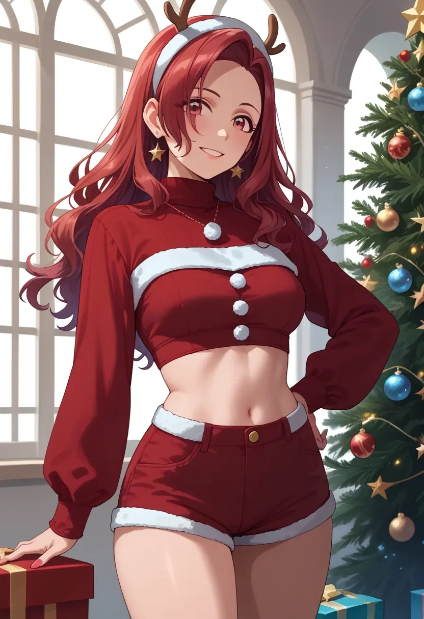 idolmaster,sajo_yukimi,Christmas,red velvet shorts  - 