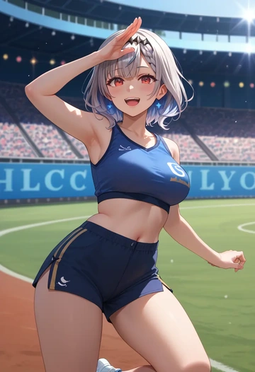 hololive,sakamata_chloe_(1st_costume),athletic  - AI generated anime art